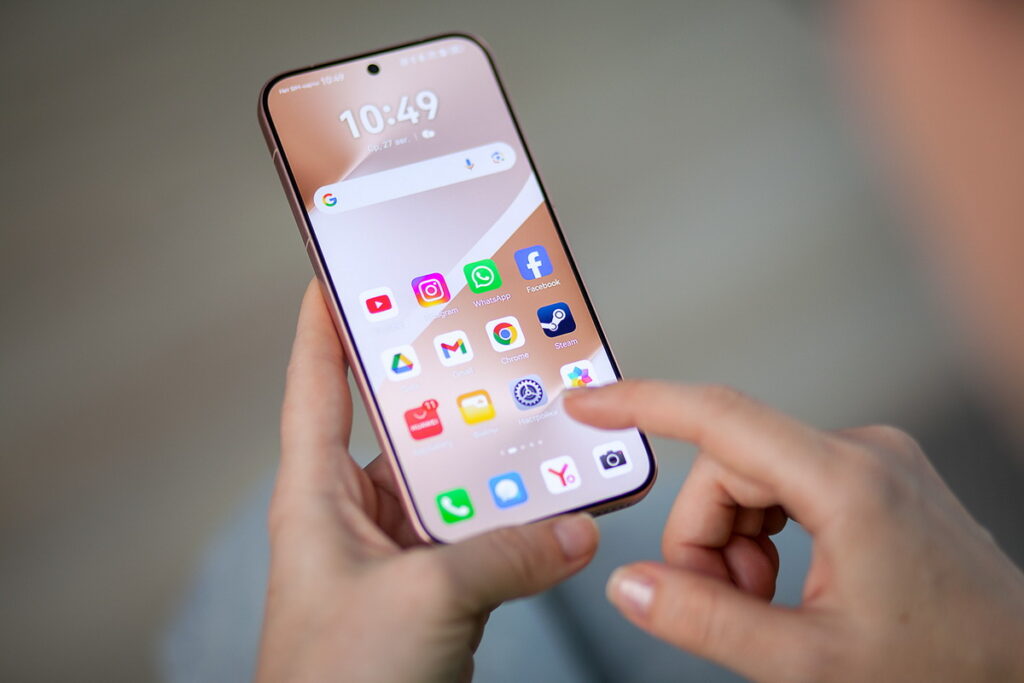 guy using a smartphone